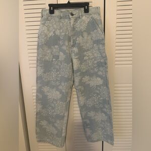 THE GREAT High Rise Cropped Floral Jeans